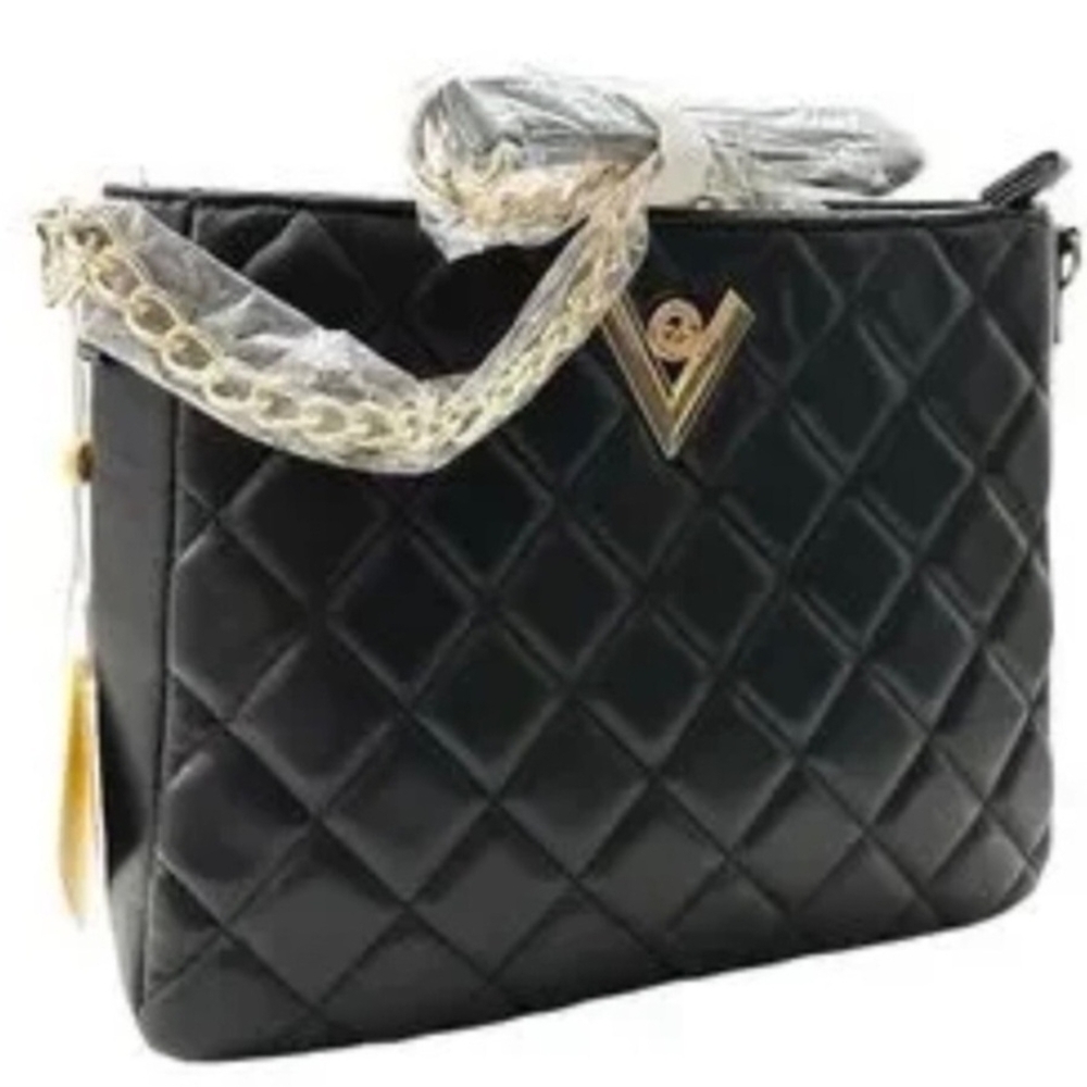 Valentino Quilted Luxe Black Crossbody Bag New - Picture 5 of 5